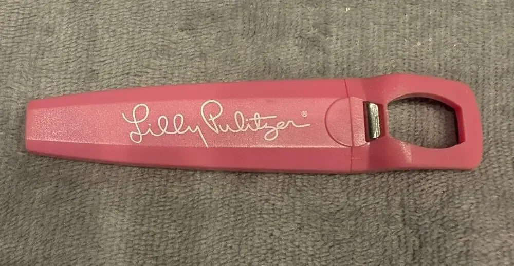 Lilly Pulitzer Pink Bottle Opener Wine Cork Screw Designer Bar Tool
